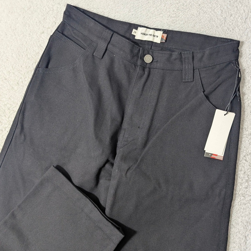 NEW Honor the Gift Pants Mens 28/28 Black Balloon Fit Canvas Workwear Straight